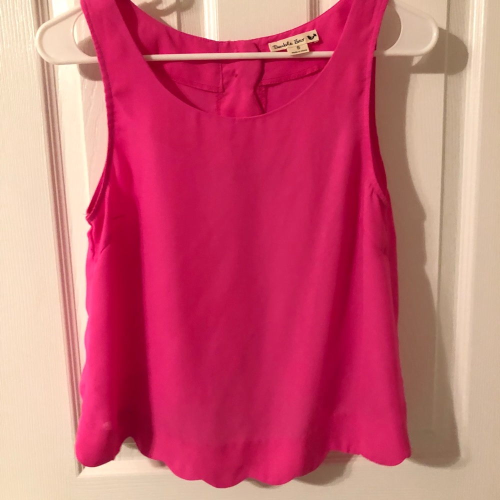 Cute hot pink scallop shirt worn once